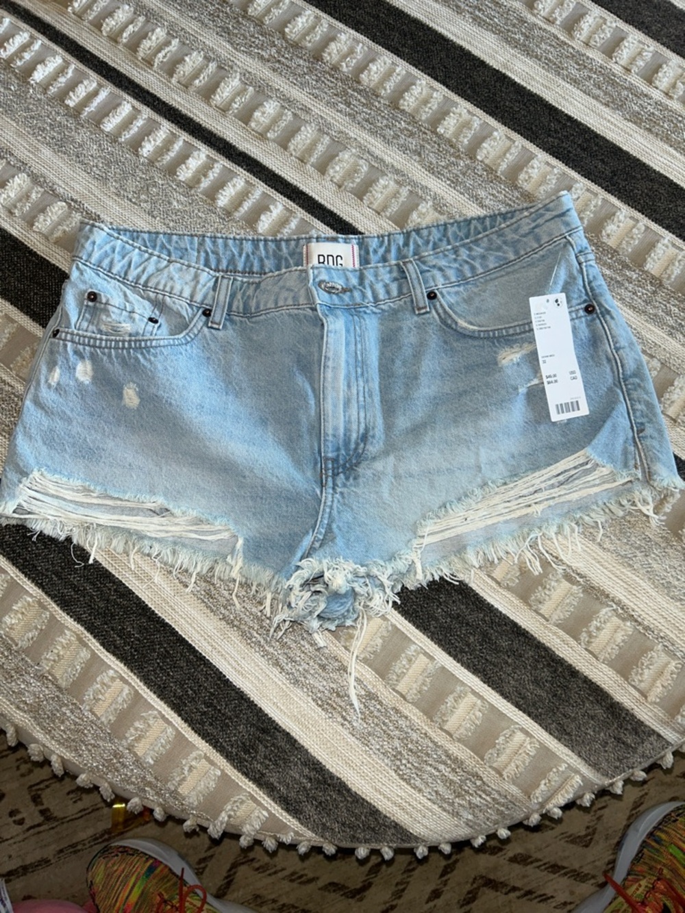 BDG Light Blue Distressed Denim Cutoff Shorts